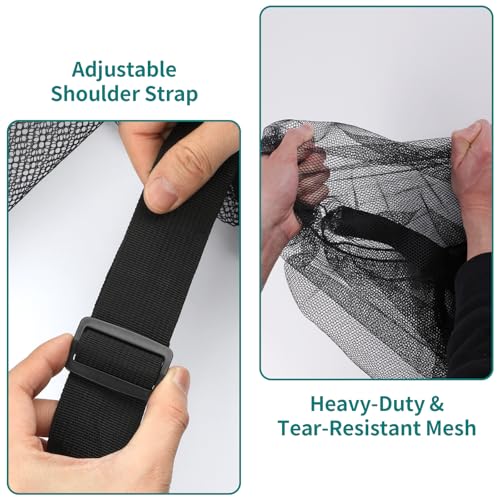 Extra Large Sports Ball Bag, Heavy Duty Breathable Mesh Storage Bag, 40" x 30" Hold 10-12 Soccer Basketball Football, Adjustable Shoulder Strap, Ideal for Coaches, Team, Swimming Gear - style: Zipper Pocket