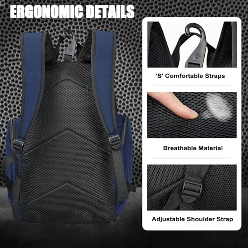 LARIPOP Basketball Backpack with Ball & Ventilated Shoe Compartment Insulated Pockets for Men Youth Training - color: blue