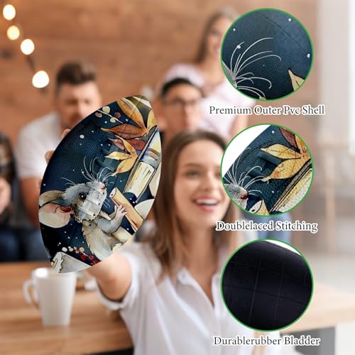 American Football, Official Size 11.9 x 7.3 Inch, Premium Composite Leather High-Grip Ball with Pro-Style Lacing, Unique Prints for Training, Games & Gifts - color: Mouse Books