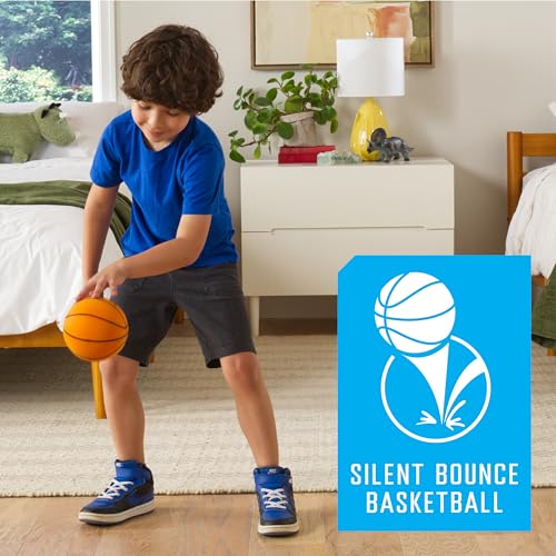 EastPoint Over-the-Door Indoor Basketball Hoop Set - Black, 18 x 12 in Backboard - Quiet Foam Ball for Indoor Basketball Game - Easy No-Drill Setup with Compact Mini Hoop for Rooms