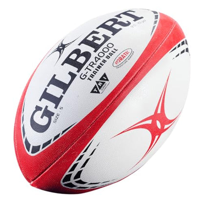 Gilbert G-TR4000 Rugby Training Ball – Hand Stitched with Patented Triangular Grip – Durable 3-Ply Waterproof Surface for College & Club Practice - color: Flouro, size: Size 3