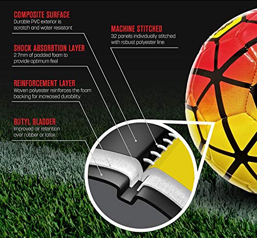 Biggz Durable Soccer Balls Size 5 with Pump