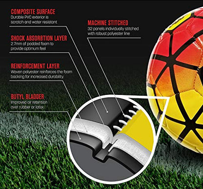 Biggz Durable Soccer Balls Size 5 with Pump