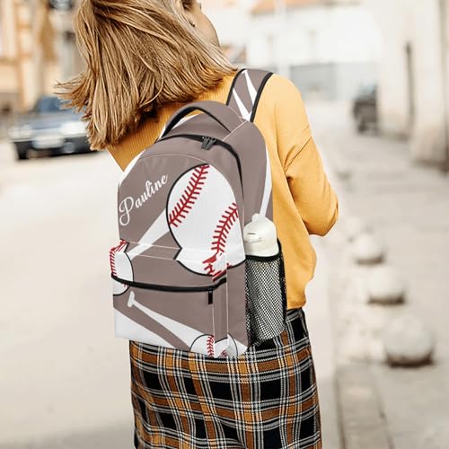 Baseball Sport Brown Personalized School Backpack for Teen Kid-Boy/Girl Primary Daypack Travel Bookbag - color: Option 21