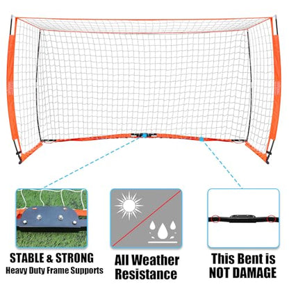 Soccer Goal for Backyard | Portable Soccer Goal Net Collapsible Metal Base | Easy Setup | Portable Net for All Ages| 1 Pair Shin Guards+ 1 Goal + 1 Carry Bag | Size 6x4FT or 12x6F