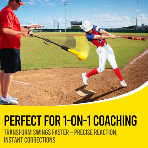 Baseball/Softball Hitting Stick with Dual-Size Ball Head, 54" Detachable Baseball Hitting Stick Practice Swing,Hitting,Batting,Portable Swing Trainer Great for One-On-One Coaching Training Equipment