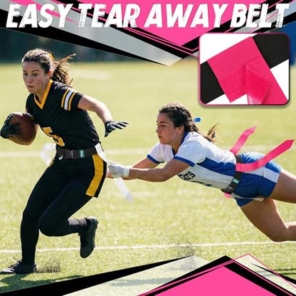 Flag Football Belts, 14 Player Flag Football Set with 42 Flags for Kids Youth and Adults Training Equipment