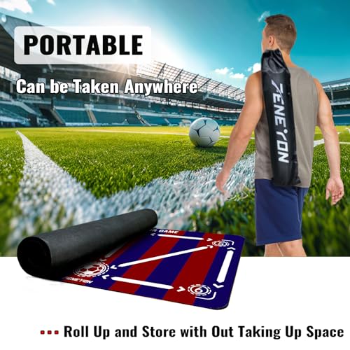 Soccer Training Equipment,Soccer Training Mat Improve Strength,Agility and Coordination,Anti-Slip Silent Absorption Soccer Footwork Training Mat,Soccer Trainer for Indoor/Outdoor Drills - style: Professional Set 47*31 IN - D