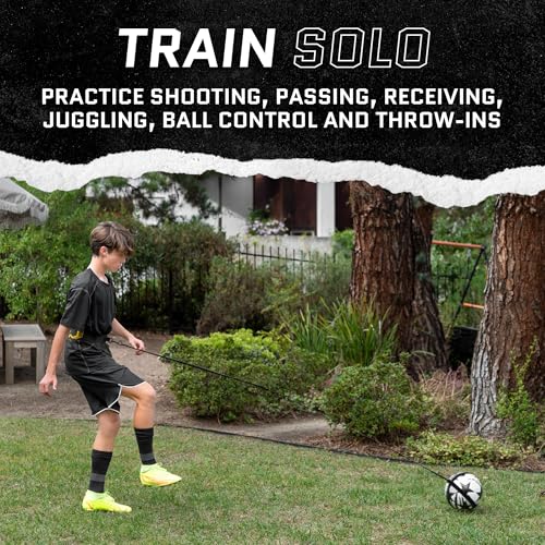 SKLZ Star-Kick Solo Soccer Trainer | Hands-Free Kicking and Passing Practice | Adjustable Cord and Waistband | Multiple Ball Sizes | Youth Players |Perfect for Enhancing Ball Control Skills