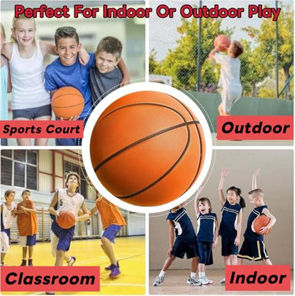 Silent Basketball 2025 Official Eighth Generation of High Density Silent Basketballs Size 6 (28.5") and 7 (29.5"),Mute Basket-Ball Training Ball - size: 28.5"