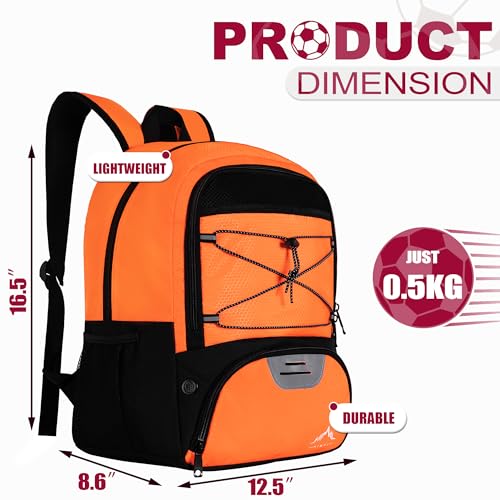 Himal Outdoors Soccer Bag-Backpack for Soccer,Backpack for Football & Volleyball & Handball,Sports Bag with Separate Cleat