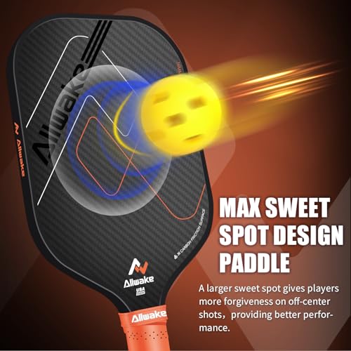 Pickleball Paddles, USAPA Approved, 3k Friction Surface Carbon Fiber Pickleball Paddle, Durable &Lightweight Pickleball Rackets for Adults - color: Black&Brown Pickleball Paddles