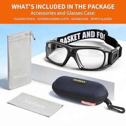 SooGree Sport Glasses for Men Women Basketball Football Sport Goggles Anti Fog Shock Collision Wearable Glasses