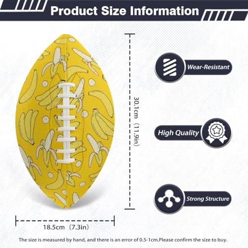 SYtrade Recreational Football Game Footballs PU Composite Leather Footballs for Training Indoor Outdoor - color: Banana Yellow