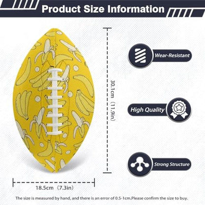 SYtrade Recreational Football Game Footballs PU Composite Leather Footballs for Training Indoor Outdoor - color: Banana Yellow