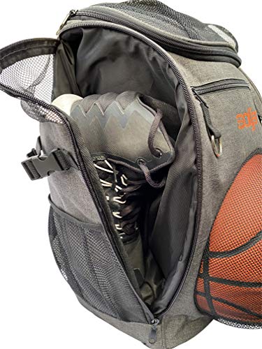Low Profile Basketball Soccer Gym Back Pack with Wet Net