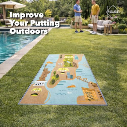 MIKAM Golf Hitting Mat Indoor & Outdoor, Golf Practice Mat for Women and Men, Golf Hitting Mat with Realistic Grass Surface, Portable Indoor Golf Practice Mat, Training Equipment for Golf Lovers