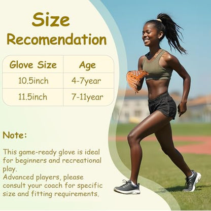 Urby Left Handed Baseball Glove, Left Handed T Ball Glove for Lefty, Left Hand Throw Only. T-Ball & Youth Baseball Gloves. - color: Brown, size: 11.5in Age 7-11