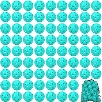 Coopay 20/40/80 Pack Mini Plastic Practice Baseballs, 1.65inch Small Soft Training Balls with Drawstring Bag for Baseball Hitting, Pitching & Batting Training, Indoor & Outdoor - color: Sky Blue, style: 80 Pack