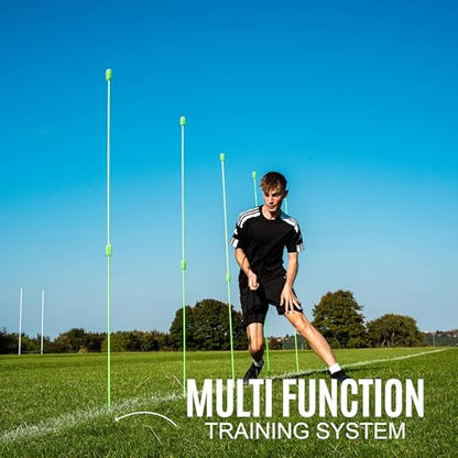 QUICKPLAY PRO Agility Poles (10x Adjustable 3ft to 6ft) for Turf & Court Training - style: Set of 10 Agility poles