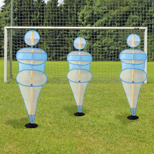 TNZMART Football Dummies Free-Kick Training Mannequin Portable Defender Practice Dummy Soccer Agility Poles with Mesh Dummy - color: 4.9 FT