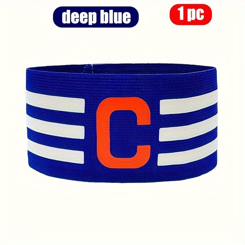 Captain Armband Adjustable Elastic Striped C Team Armband For Soccer Football Basketball Matches Training Fans - color: Green