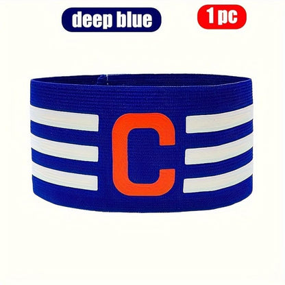 Captain Armband Adjustable Elastic Striped C Team Armband For Soccer Football Basketball Matches Training Fans - color: Green