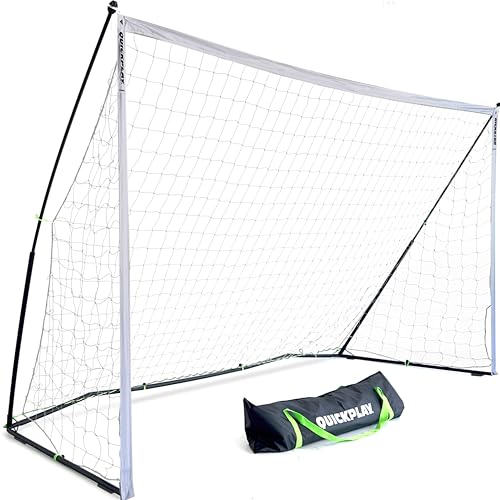QuickPlay Kickster Elite Portable Soccer Goals - Ultra Fast Setup Weighted Training Goals for Backyard, Turf & Indoor Use - Durable Soccer Nets for Home & Team Practice - style: 12 x 6'