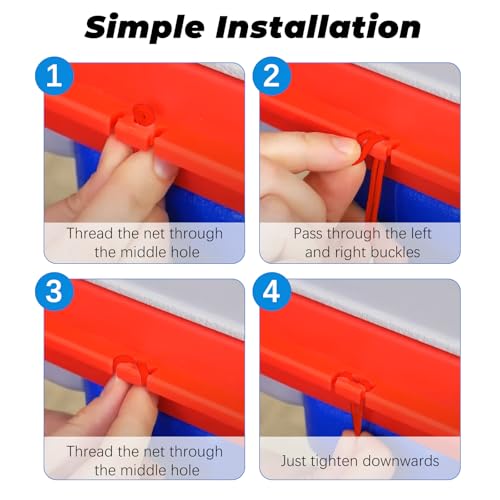 Basketball Net Compatible with Little Tikes,Professional Heavy Duty Basketball Net Replacement,Suitable for Outdoor Standard Basketball Hoop,White-Red-Blue
