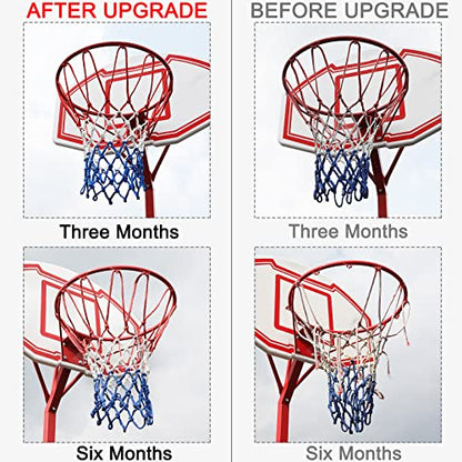NEIJIANG Basketball Net Replacement, 2025 Upgrade Thick Professional Basketball Nets Heavy Duty Outdoor, All Weather Anti Whip Color Never Fade -12 Loops - style: 6Pcs