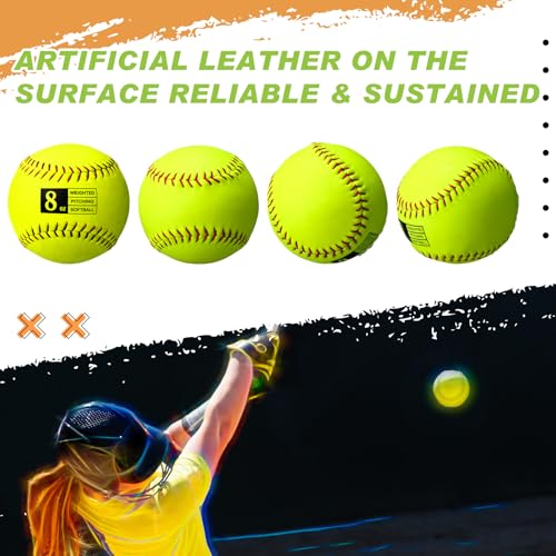 Lewtemi 6 Pack 12 Inch Weighted Training Softballs Bulk, 6-12 oz Weighted Training Balls for Pitching and Hitting, Improve Velocity Arm Strength Softball Practice Equipment with Drawstring Bag