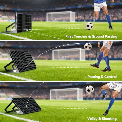 Soccer Rebound Board, Portable Rebounder with Adjustable Angle, Replay Station Soccer Trainer for Ball Passing and Bounce Back Training
