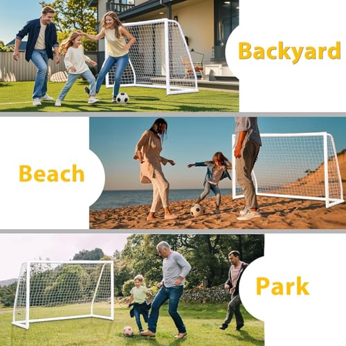 ZENY Portable Soccer Goal for Backyard,12x6 / 10x6.5 / 8x5 / 6x4 ft Kids Adults Soccer Net and Frame for Home Backyard Practice Training Goals, Soccer Training Equipment - style: 8 x 5 FT - 2 Pack