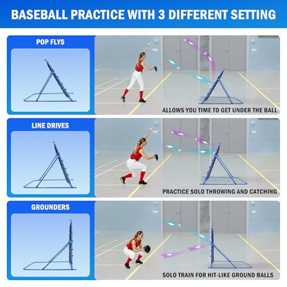 Soccer Baseball Rebounder Net, Soccer Goal Net, Volleyball Softball Rebound Pitchback Net Quick-Switch Angle Training for Control, Passing Practice, Bounce Back Rebounder Goals Gifts Trainer Equipment - size: 4FTx4FT