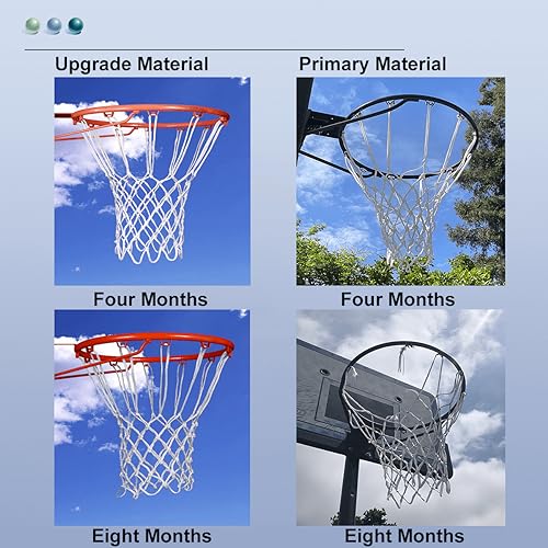Basketball Net Outdoor, Upgrade Heavy Duty Basketball Net Replacement - Professional All-Weather Anti Whip, Fits Standard Indoor or Outdoor Standard Rim - 12 Loops (White)