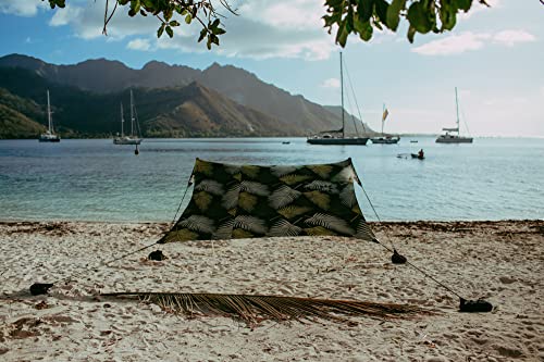 Neso Portable Beach Tent Sun Shelter with Sand Anchor - Lightweight Beach Shade Canopy - Easy Setup for Family Outings - Patented Reinforced Corners - UPF 50+ Sun Protection - 7 x 7ft - Green Fronds - color: Green Fronds