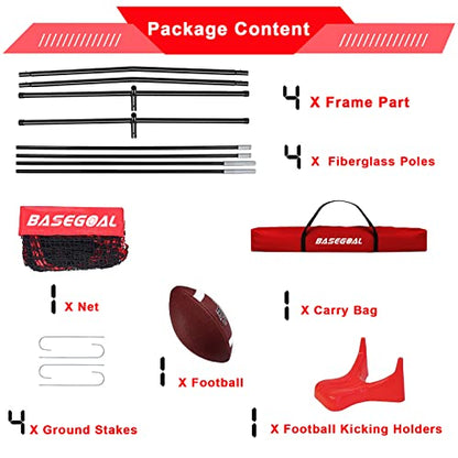 BaseGoal Football Nets for Throwing,Football Target,Quarterback Training Equipment with 5 Target Pockets for Improving Football Accuracy Throwing-8 x 8 ft or 7 x 7 ft Nets