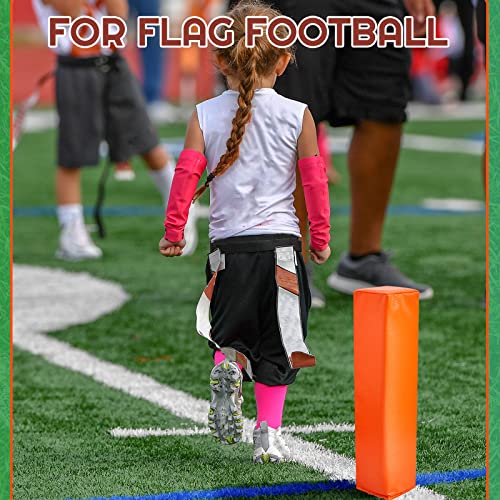 Deekin 8 Pcs Football End Zone Pylons Anchorless Pylon Markers Sand Weighted, Regulation 18" x 4" x 4", Orange
