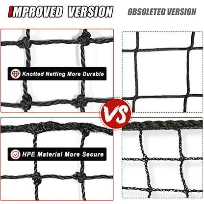 Baseball Softball Backstop Nets,Sports Net,Sports Netting Barrier,Sports Netting for Backyard,Twisted Knotted PE Net - style: 15X15FT