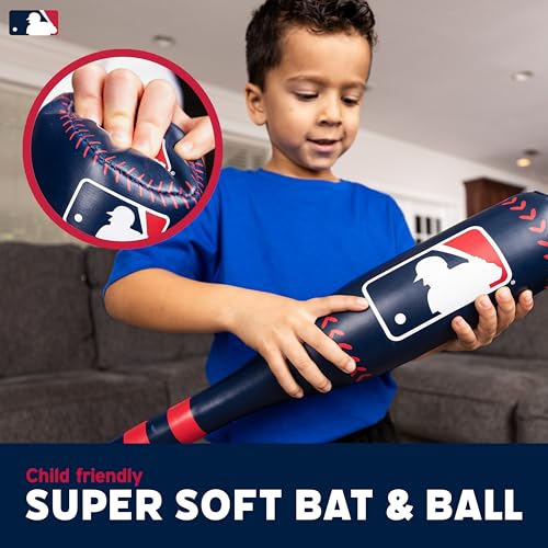 Franklin Sports MLB 21" Soft Sport Bat & Ball - Blue - Lightweight Kids Bat + Ball