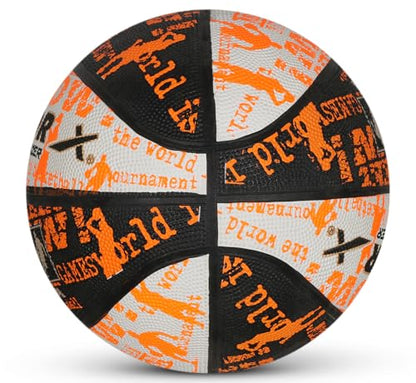 Vector X Power Basketball | for Men & Boys | Material: Rubber | Water Resistant Ball | Moisten Needle Before Insterting