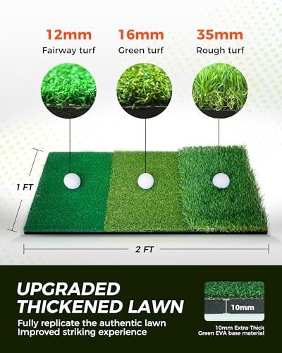 10x7ft Golf Nets for Backyard Driving Real Golf Balls, Practice Net Set with Tri-Turf Mat for Backyard, Garage, Indoor Outdoor Driving Chipping Practice Net