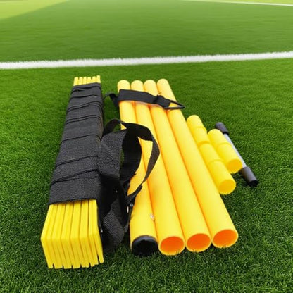 Agility Speed Training Equipment Set, 20ft Speed Ladder, 6 Coaching Sticks Poles, 12 Soccer Cones, Jump Rope, Soccer Football Basketball Sport Training Set