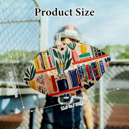 American Football, Official Size 11.9 x 7.3 Inch, Premium Composite Leather High-Grip Ball with Pro-Style Lacing, Unique Prints for Training, Games & Gifts - color: Bookshelves