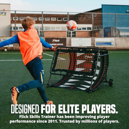Flick Pro Skills Trainer - 3-in-1 Adjustable Football Rebounder Ramp, Rebound Net, and Passing Tunnel - Soccer Practice Equipment Designed to Improve Your Soccer Training