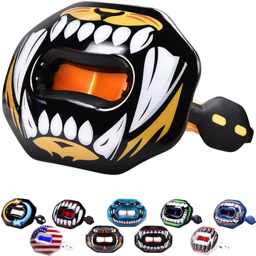 Oral Mart Flag Football Mouth Guard with 3D LipFit Design for Kids - Youth Football Mouthguard (No Boil) Cool Instant Fit Lip Guard Mouthpiece for Braces (Detachable Helmet Strap Included) - color: Tiger Bite