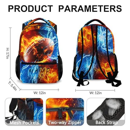Backpack for Kids Boy Custom Football Bookbag for School Elementary Middle Primary, Personalized Student School Supplies - color: Brown