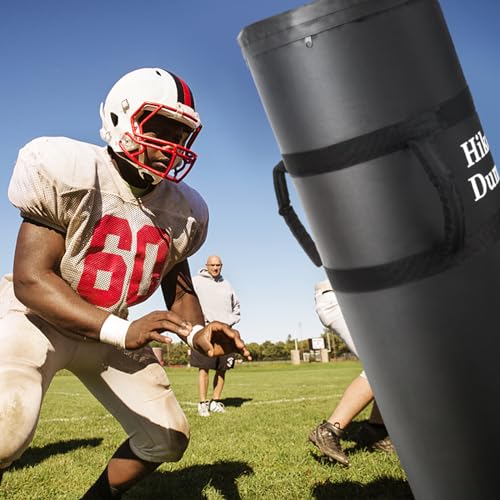 Hikeen Heavy Duty Football Tackle Dummy - Lightweight Tackling Dummy for Youth Football Withstand Years of Blocking, Tackling, Defensive Practice Drills - 12"x48" Kick Training Dummy with Handles
