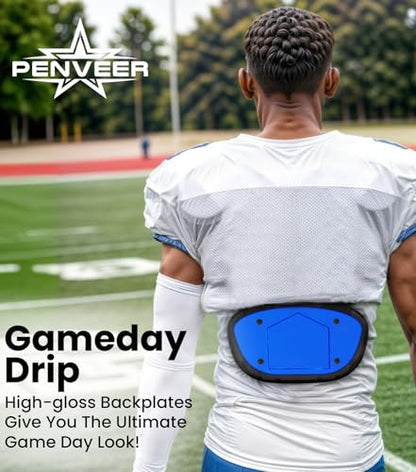 Football Backplate for Shoulder Pads with High Impact Padding, Adult & Youth Lower Backplate Football - color: Chrome Metallic Red, size: Adult