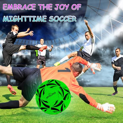 Light Up Soccer Ball,Glow in The Dark Soccer Ball Size 4/5 with Pump,Glowing Luminious Soccer Balls for Day&Night Games and Training Gifts for Men Youth and Adult Night Games - size: Size 4